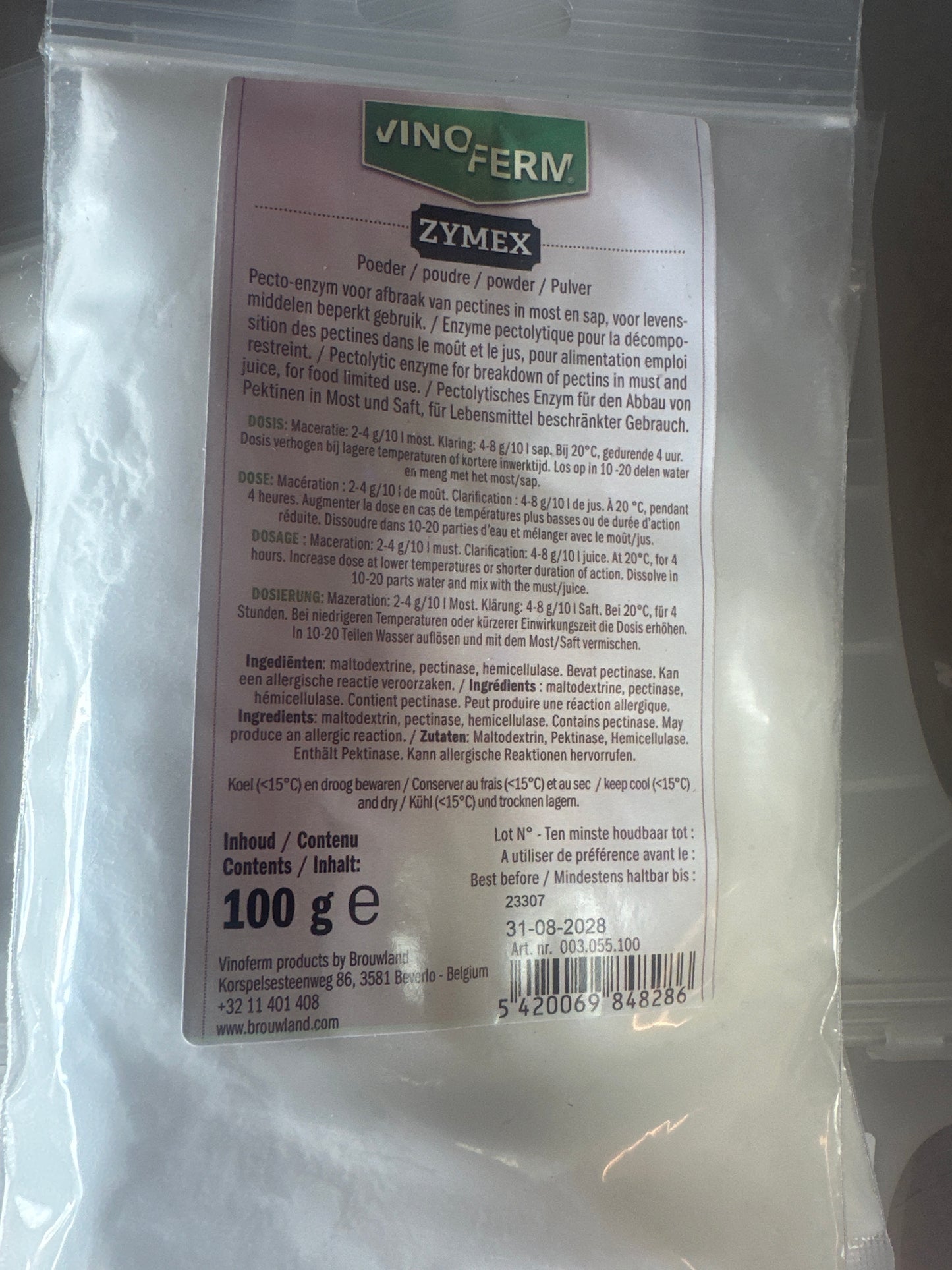 Pectolytic Enzyme 100 g (Vinoferm Zymex) – bilete 2