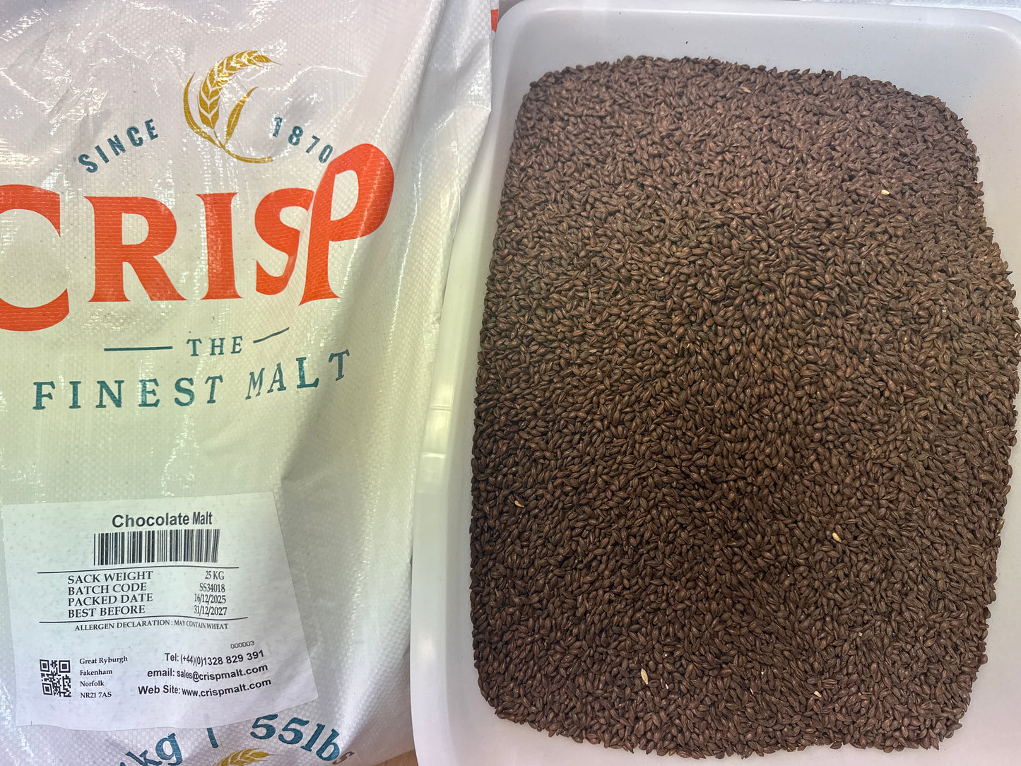 Crisp Chocolate Malt – nærbilete av kornet