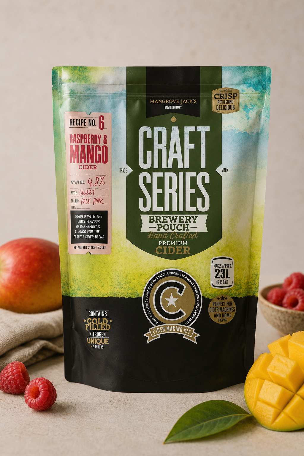 Mangrove Jack’s Raspberry & Mango Cider – ekstraktsett for heimebrygging