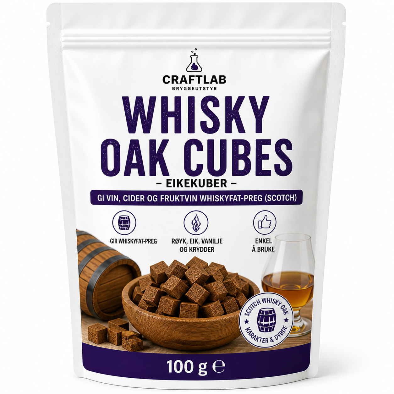 Whisky Oak Cubes 100g