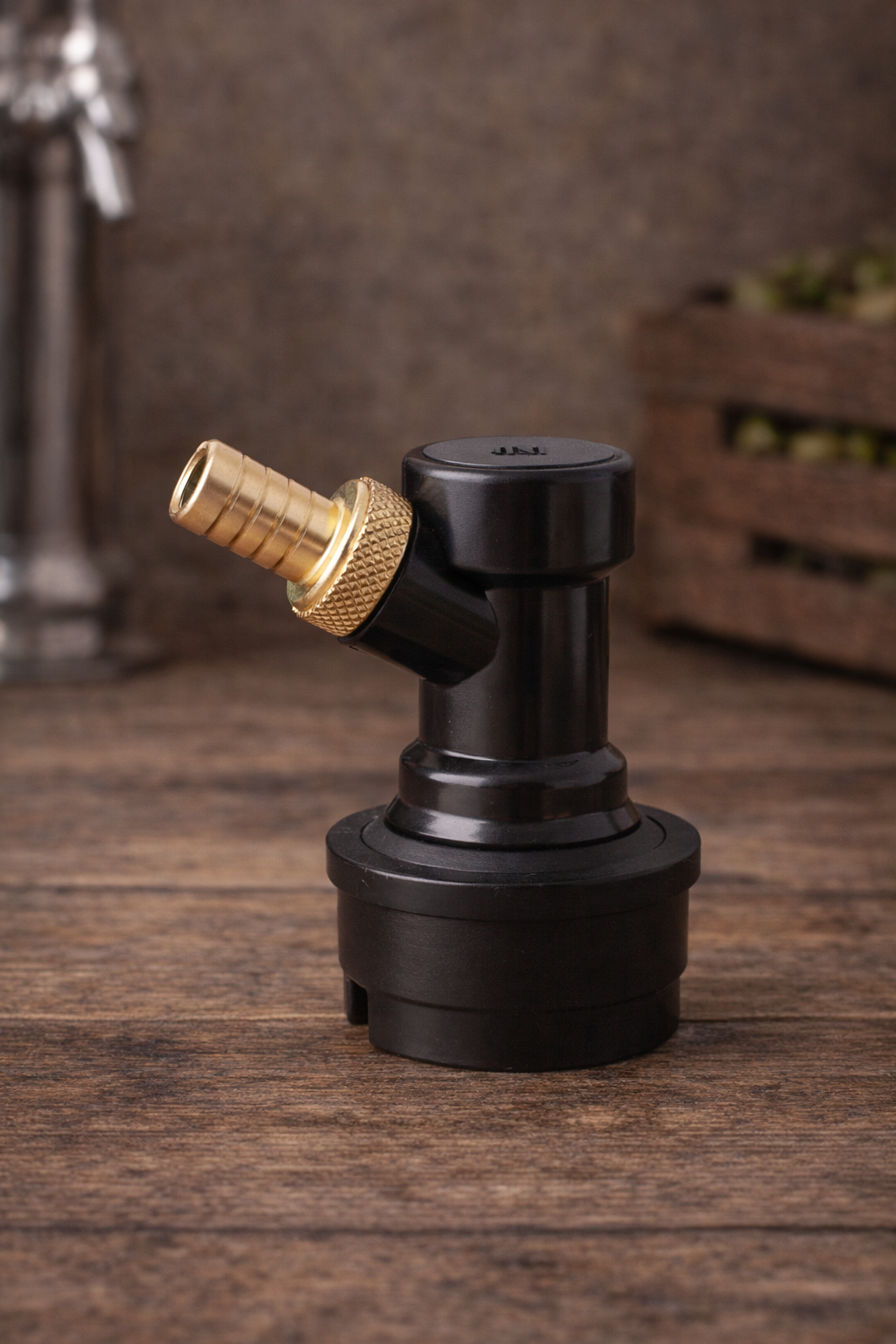 Ball Lock for CO₂ med nippel (7 mm) – rustfritt stål
