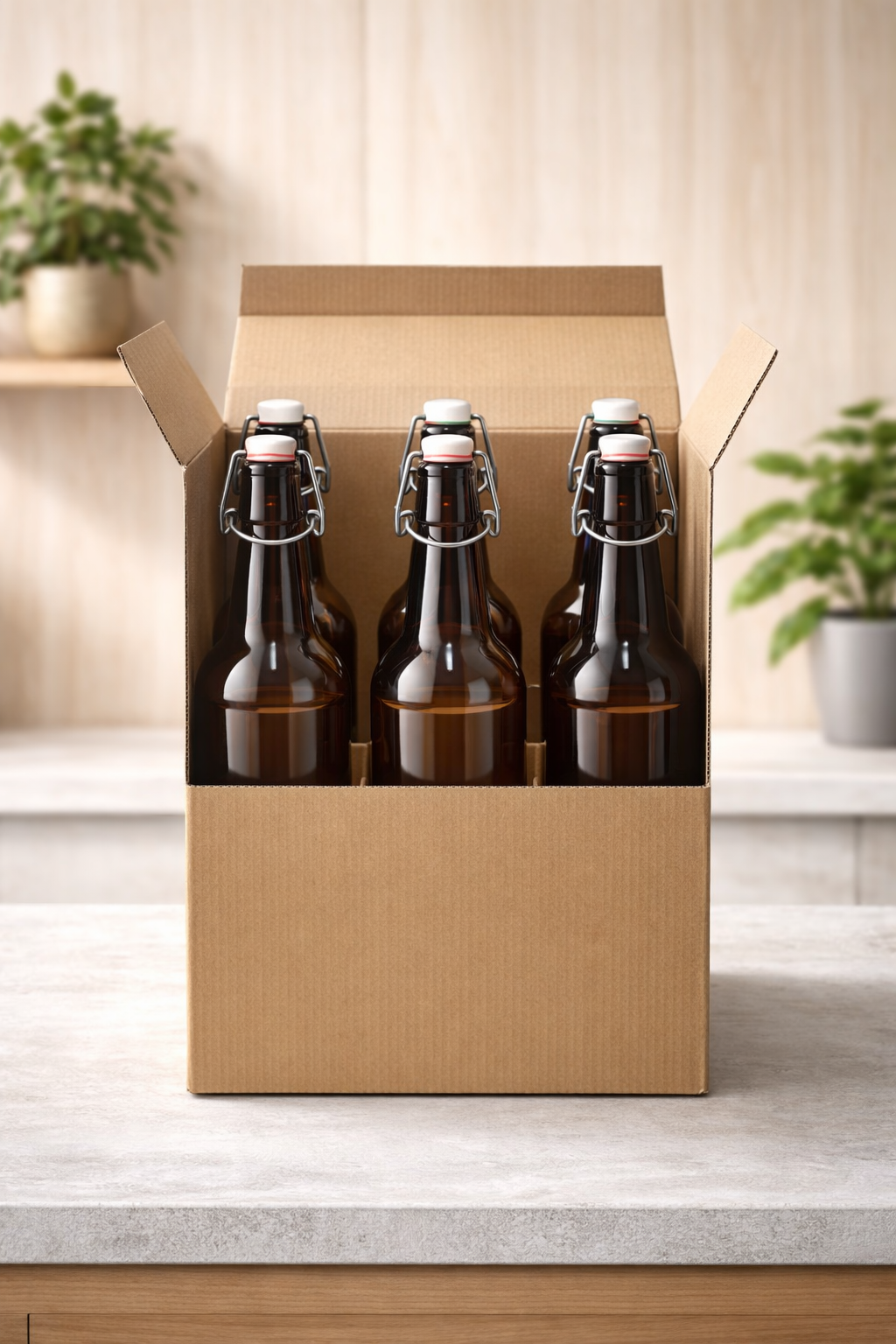 Glassflasker 0,5 L med patentkork – 6 stk