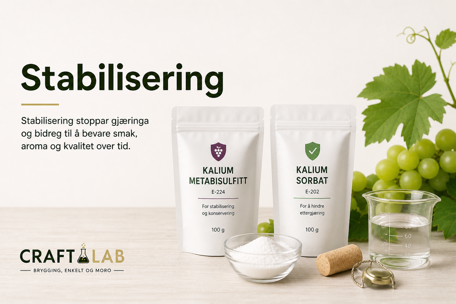 Stabiliseringsmiddel til vin og sider hjå CraftLab