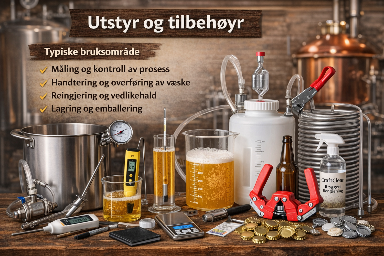 Bryggeutstyr og tilbehøyr til heimebrygging hjå CraftLab