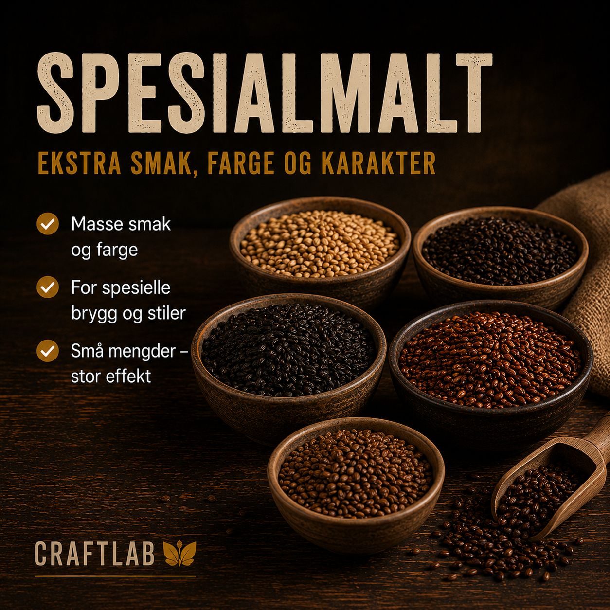 Spesialmalt til ølbrygging hjå CraftLab