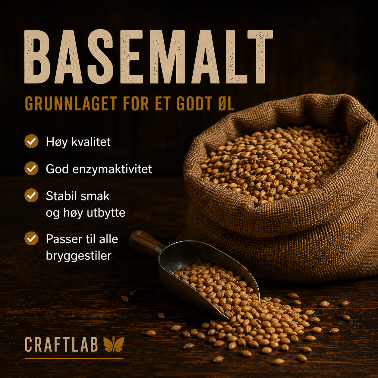 Basemalt til ølbrygging hjå CraftLab