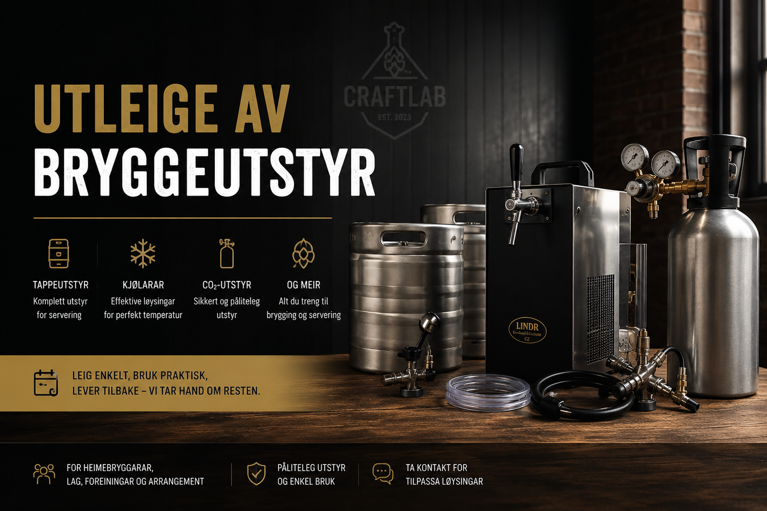 Utleige av bryggeutstyr hjå CraftLab