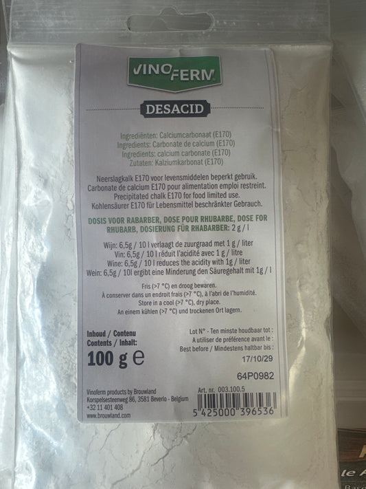 Kalsiumkarbonat (kalk) 100 g (desacid) – bilete 2