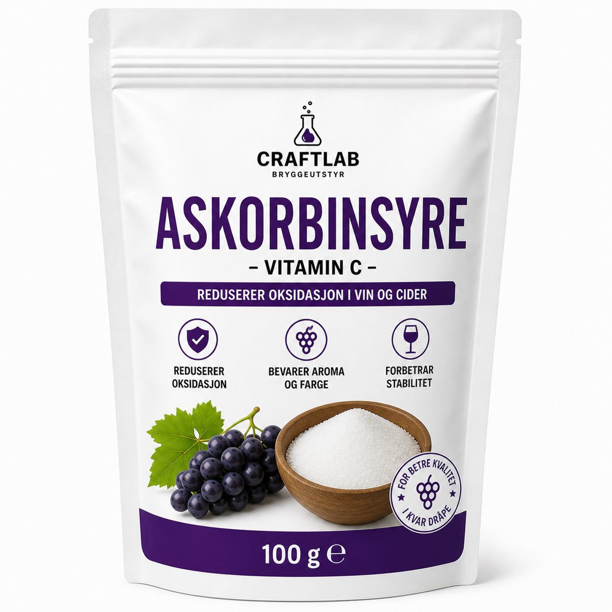Ascorvit 100g (Askorbinsyre)