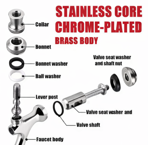 Tappekran med Ball Lock-adapter (krom)