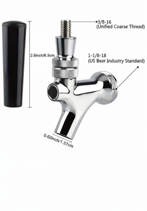 Tappekran med Ball Lock-adapter (krom)