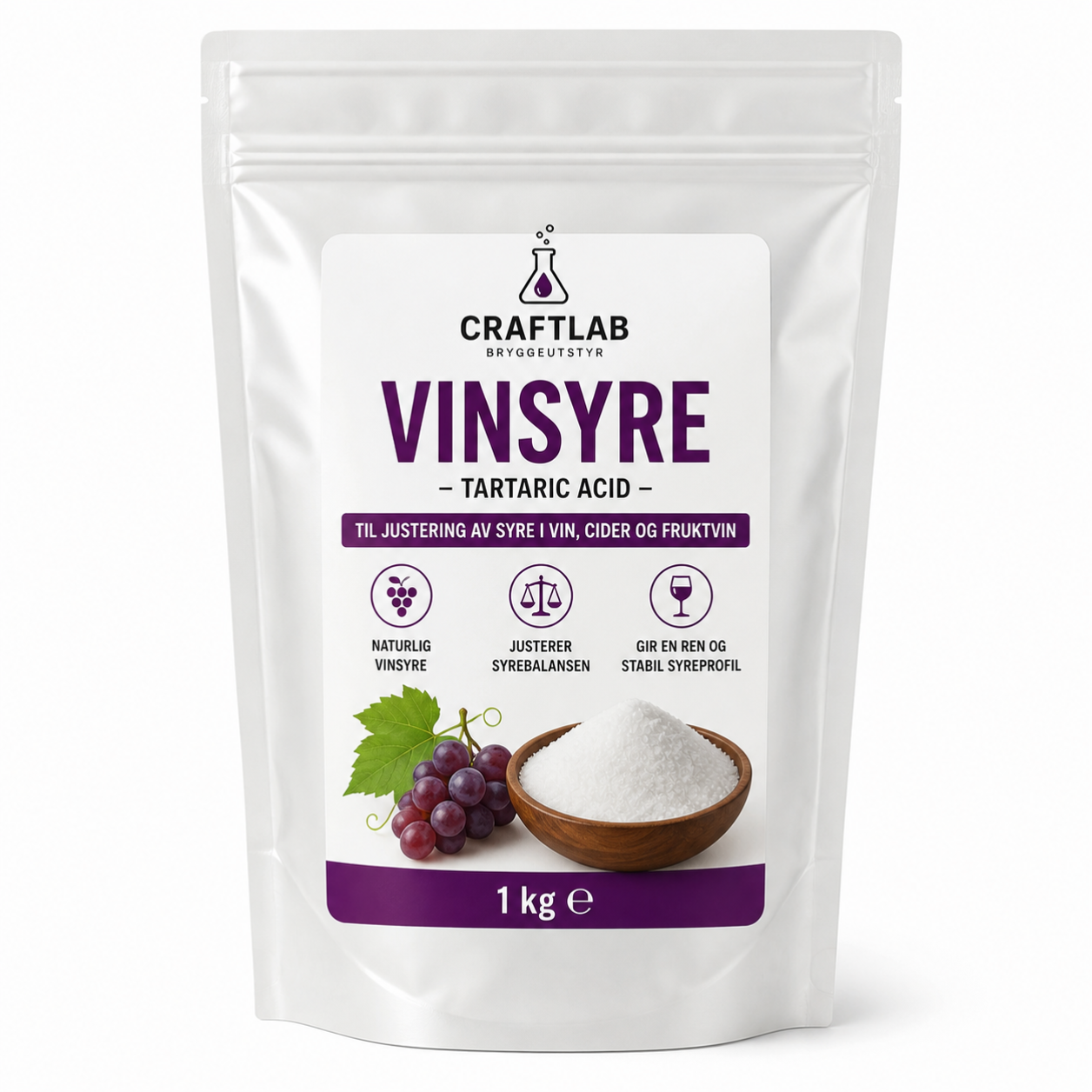 Vinsyre 1 kg (tartrol) – bilete 1