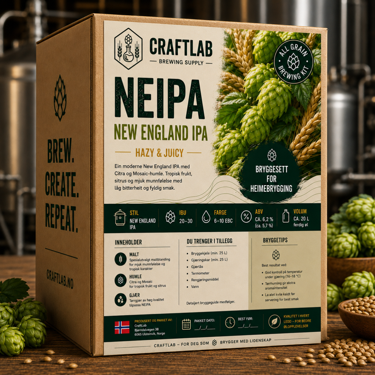 CraftLab NEIPA – All Grain ølsett