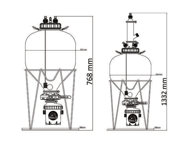 FermZilla 27L Tri-Conical – trykkgjæringstank