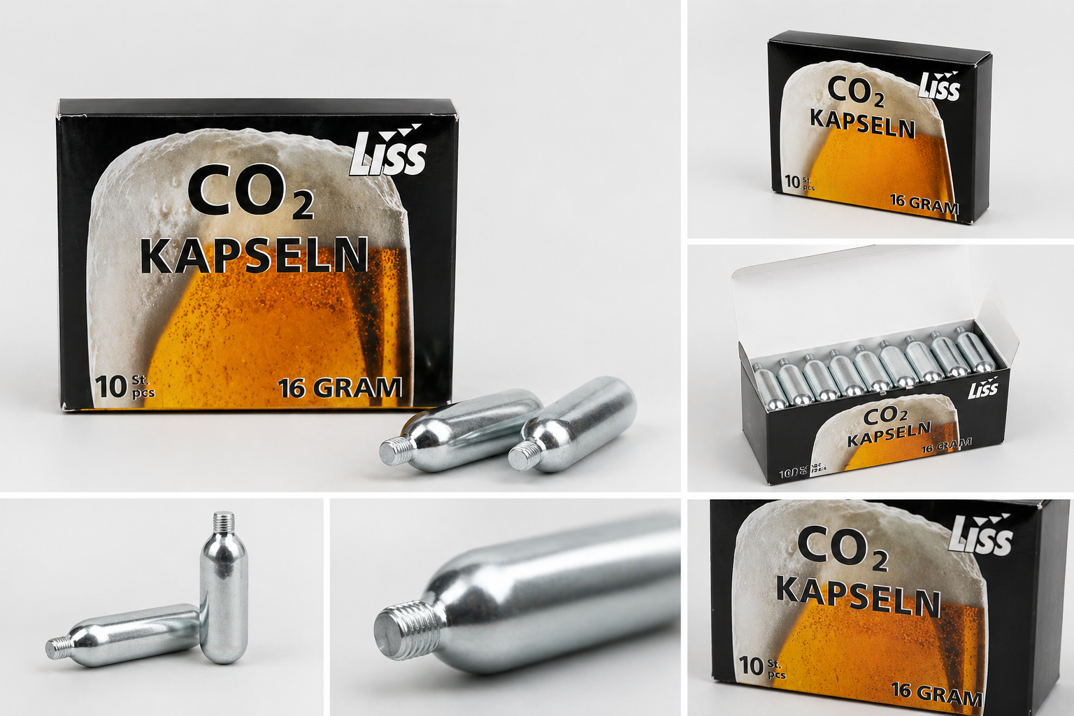 CO2-patronar 16 g, 10-pakning