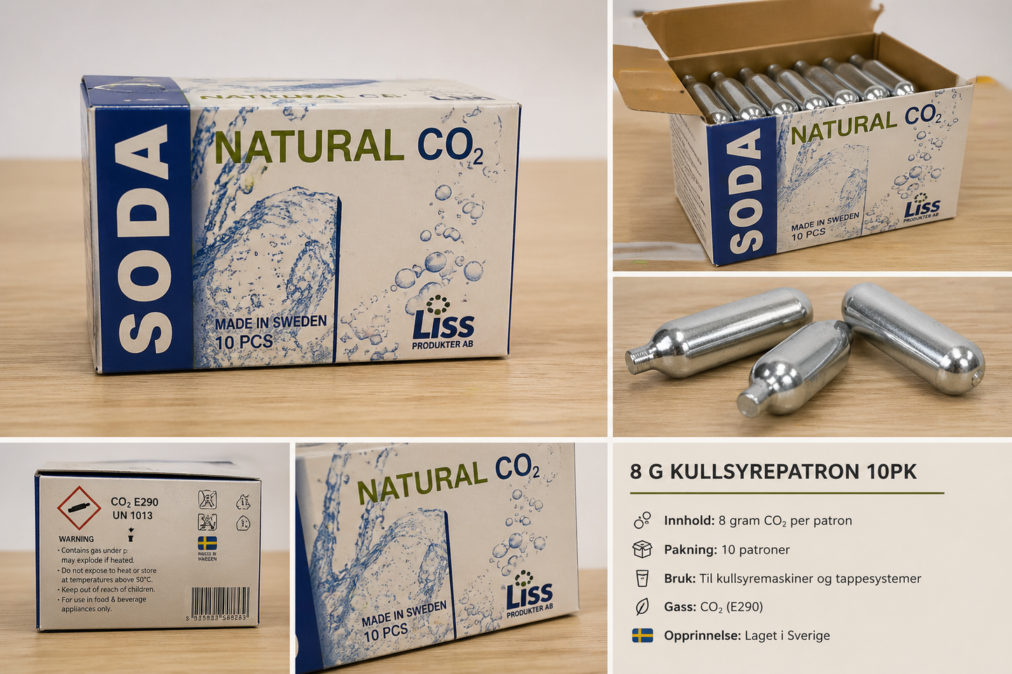 CO2-patronar 8 g, 10-pakning
