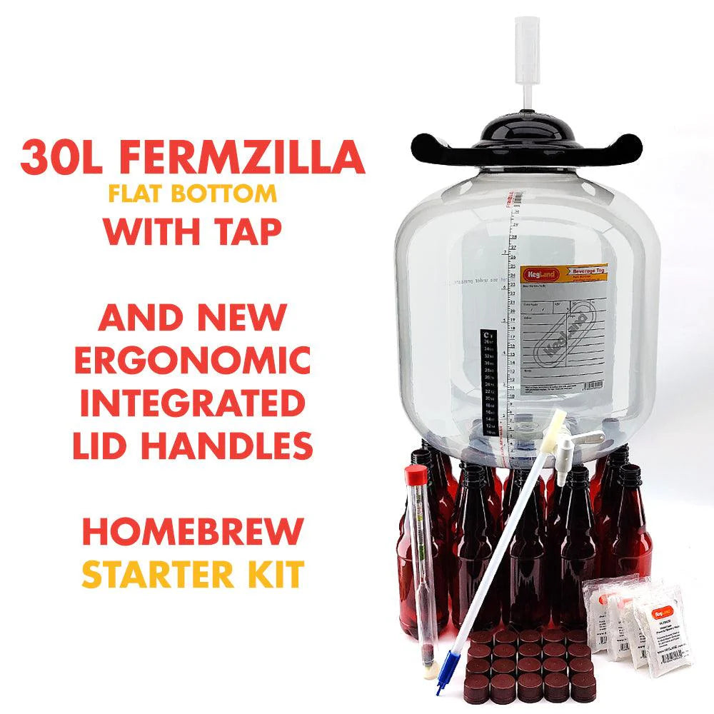 FermZilla Flat Bottom 30L PET Bottle Homebrew Starter Kit – bilete 1