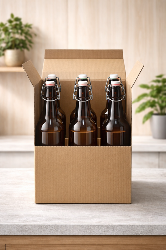 Glassflasker 0,5 L med patentkork – 6 stk