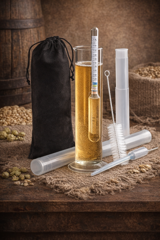 Komplett hydrometer-sett: sylinder 250 ml + børste