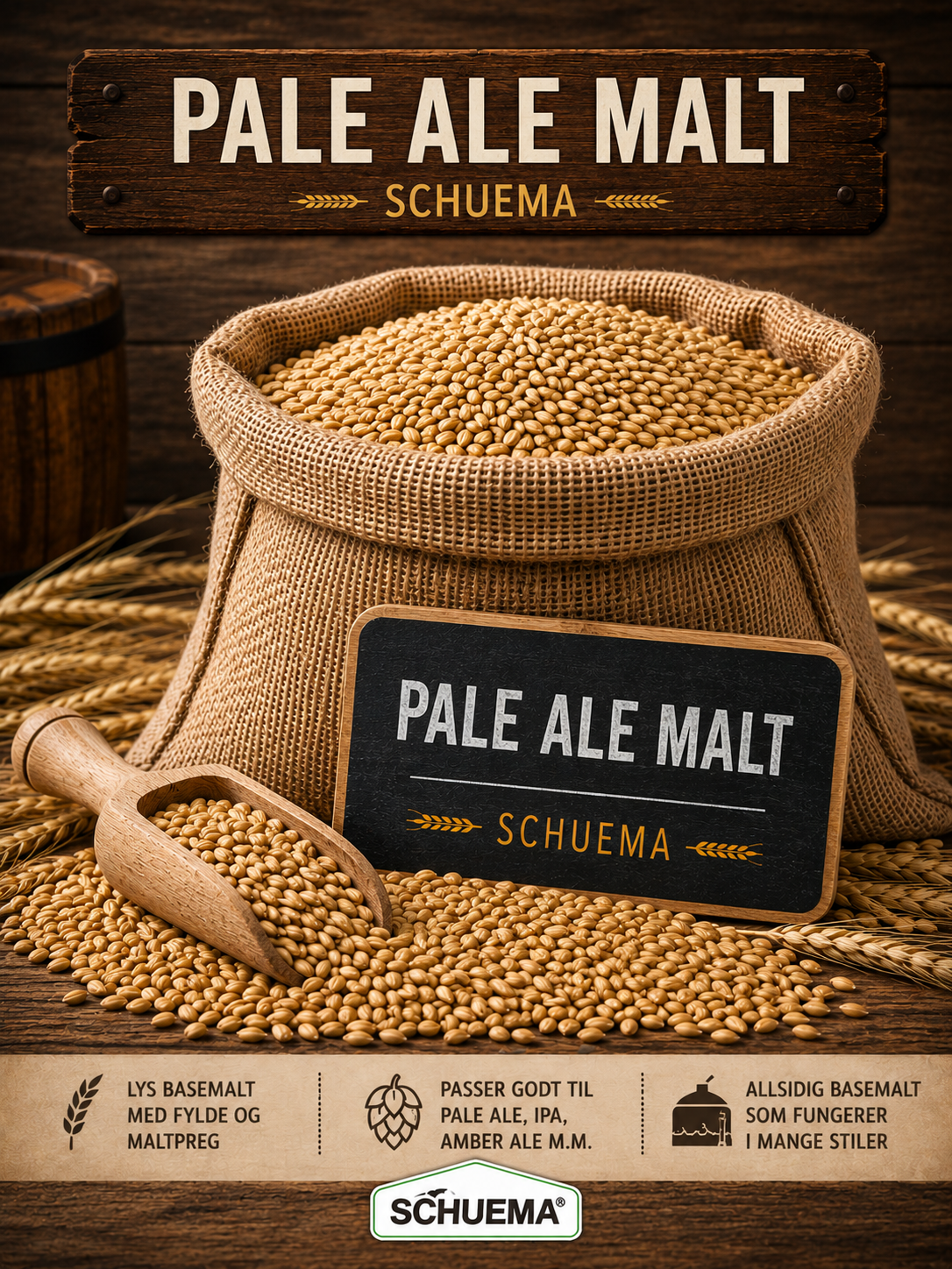 Pale Ale Malt frå Schuema – basemalt (4–7 EBC)