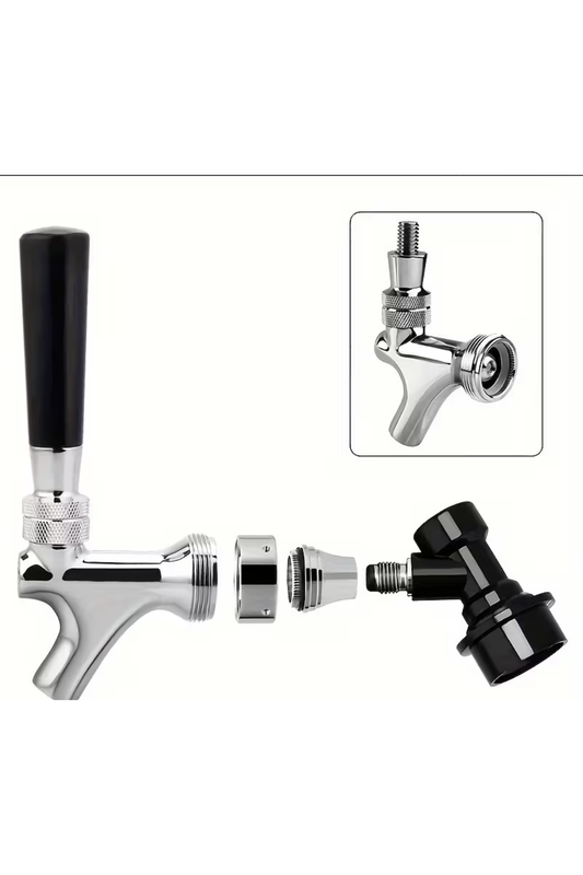 Tappekran med Ball Lock-adapter (krom)